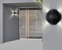 mutoni light Aussenleuchte Slice Aluminium Schwarz Matt Led> Wandleuchten Aussen