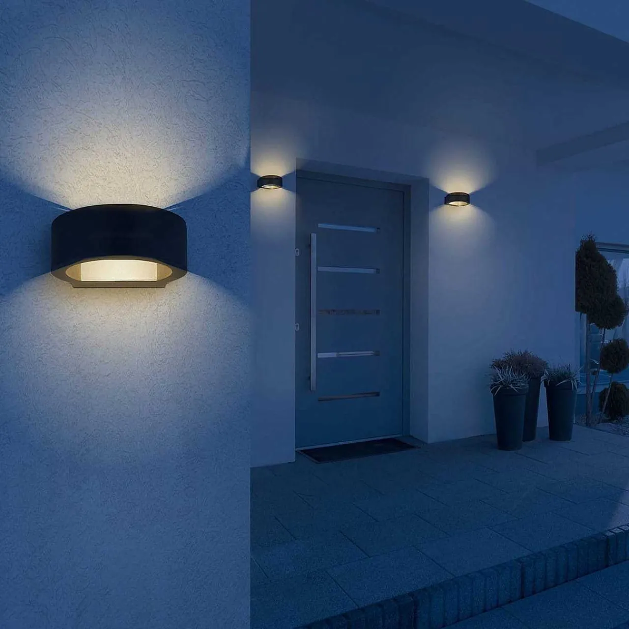 mutoni light Aussenleuchte Slice I Aluminium Schwarz Matt Led> Wandleuchten Aussen