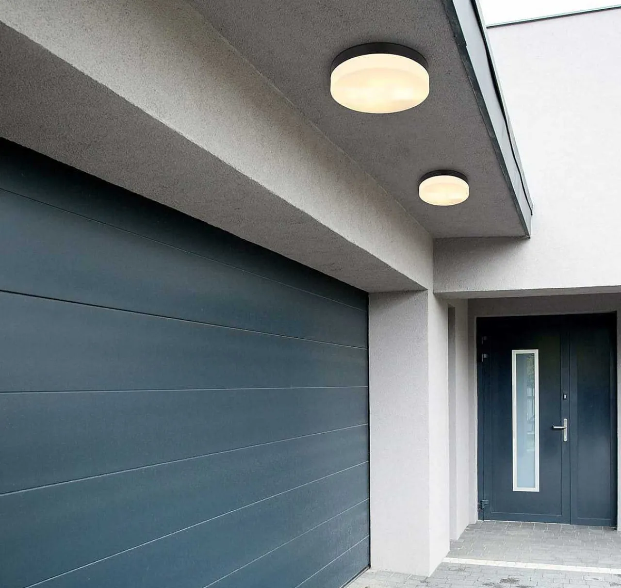 mutoni light Aussenleuchte Vranos Aluminium Schwarz Matt 2Xe27> Deckenleuchten Aussen