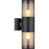 mutoni light Aussenleuchte Xeloo Edelstahl Schwarz 2Xe27> Wandleuchten Aussen