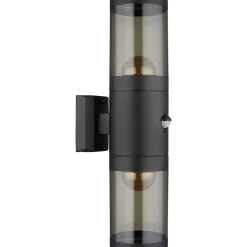mutoni light Aussenleuchte Xeloo Edelstahl Schwarz Matt 2Xe27> Wandleuchten Aussen