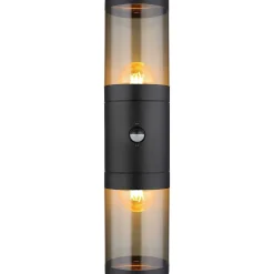 mutoni light Aussenleuchte Xeloo Edelstahl Schwarz Matt 2Xe27> Wandleuchten Aussen