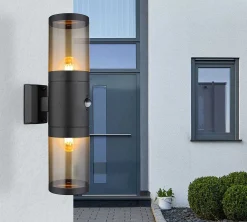 mutoni light Aussenleuchte Xeloo Edelstahl Schwarz Matt 2Xe27><noscript><img width=