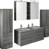 mutoni casual Badezimmer-Set Eiche Grau 120 (4-Teilig)> Badezimmermöbel-Sets