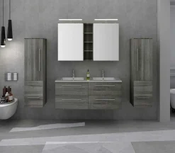 mutoni casual Badezimmer-Set Eiche Grau 120 (4-Teilig)> Badezimmermöbel-Sets
