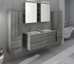 mutoni casual Badezimmer-Set Eiche Grau 120 (4-Teilig)><noscript><img width=