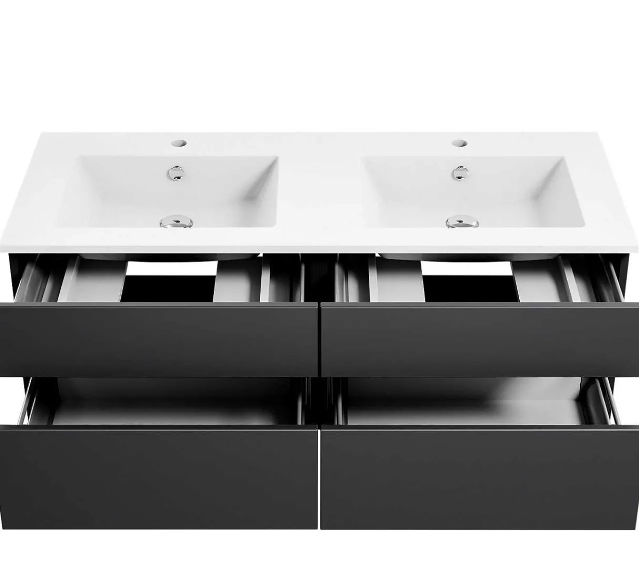 KISS Badezimmerset Mit Flachenspiegel Cosmos Grey Doppel 120> Badezimmermöbel-Sets