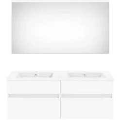 KISS Badezimmerset Mit Flachenspiegel Polarweiss Doppel 120><noscript><img width=