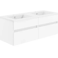 KISS Badezimmerset Mit Flachenspiegel Polarweiss Doppel 120><noscript><img width=