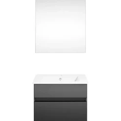 KISS Badezimmerset Mit Flachenspiegel Cosmos Grey 60><noscript><img width=