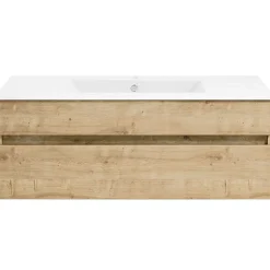KISS Badezimmerset Mit Spiegelschrank Eiche Natur 120> Badezimmermöbel-Sets