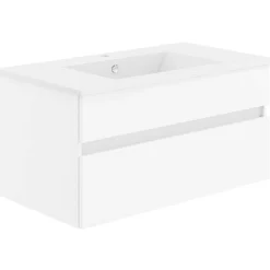 KISS Badezimmerset Mit Spiegelschrank Polarweiss 90><noscript><img width=