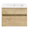 KISS Badezimmerset Mit Spiegelschrank Eiche Natur 60> Badezimmermöbel-Sets