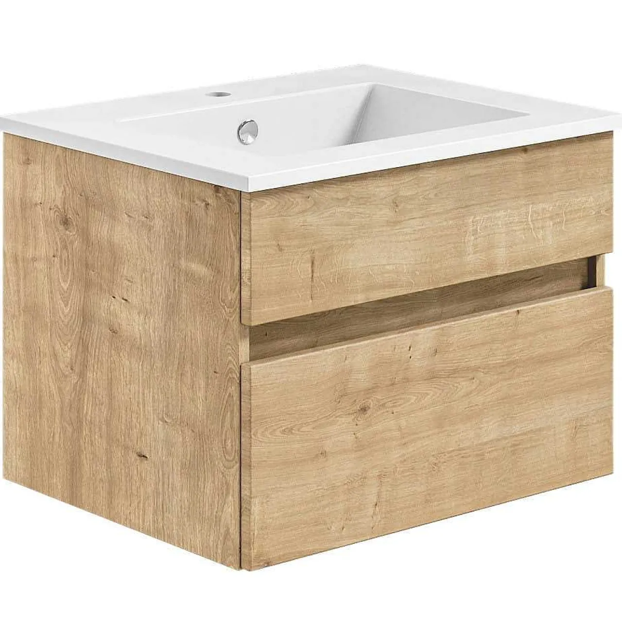 KISS Badezimmerset Mit Spiegelschrank Eiche Natur 60> Badezimmermöbel-Sets