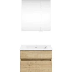 KISS Badezimmerset Mit Spiegelschrank Eiche Natur 60><noscript><img width=