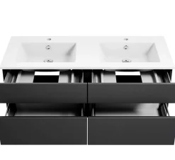 KISS Badezimmerset Mit Spiegelschrank Cosmos Grey Doppel 120> Badezimmermöbel-Sets