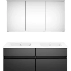 KISS Badezimmerset Mit Spiegelschrank Cosmos Grey Doppel 120> Badezimmermöbel-Sets