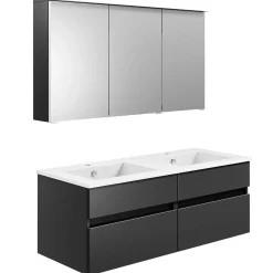 KISS Badezimmerset Mit Spiegelschrank Cosmos Grey Doppel 120><noscript><img width=