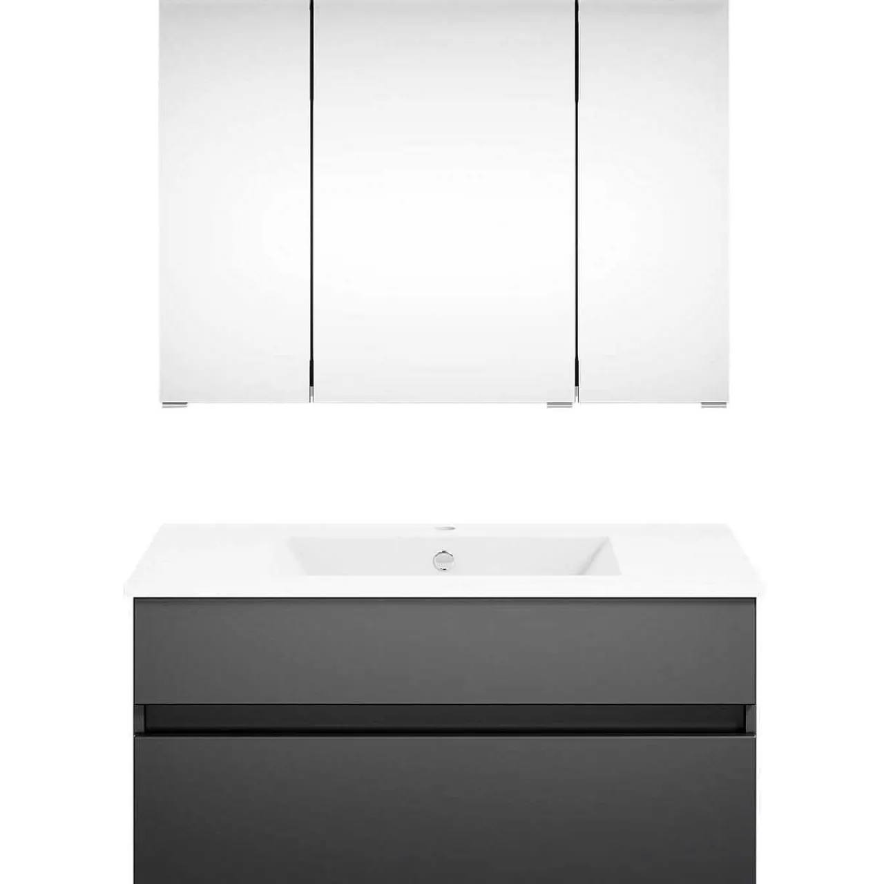 KISS Badezimmerset Mit Spiegelschrank Cosmos Grey 90> Badezimmermöbel-Sets