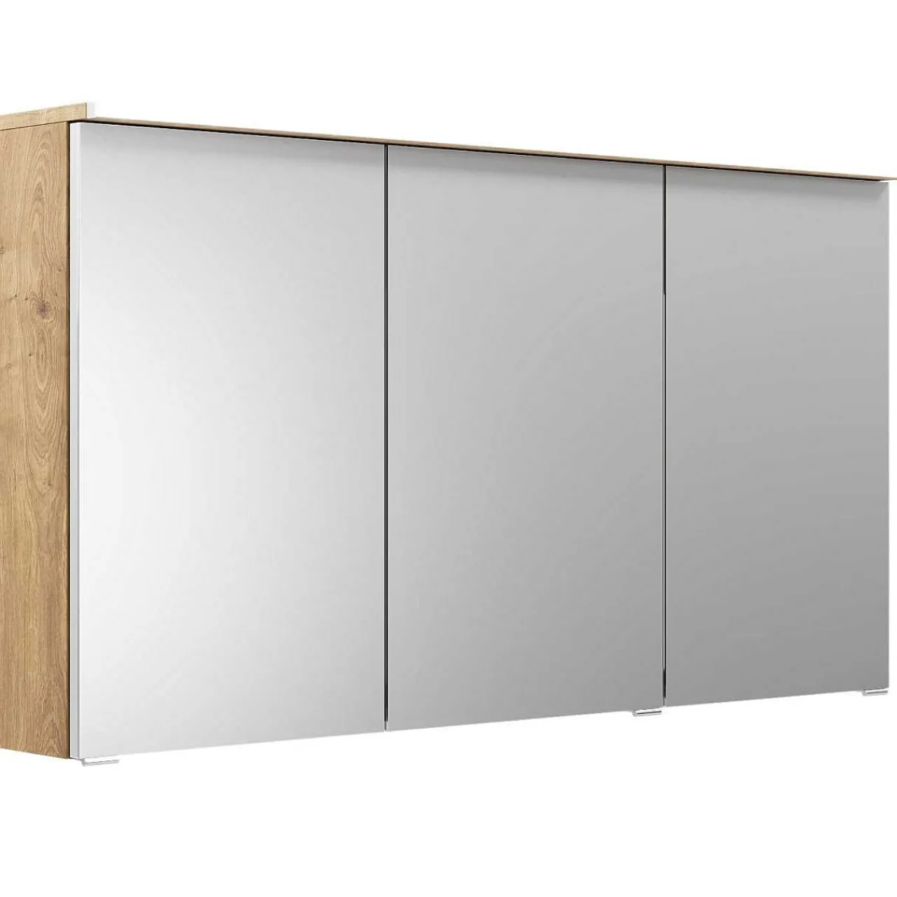 KISS Badezimmerset Mit Spiegelschrank Eiche Natur Doppel 120> Badezimmermöbel-Sets