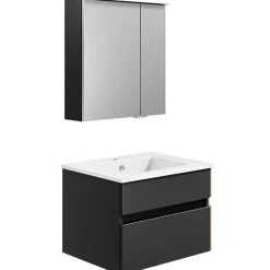 KISS Badezimmerset Mit Spiegelschrank Cosmos Grey 60><noscript><img width=