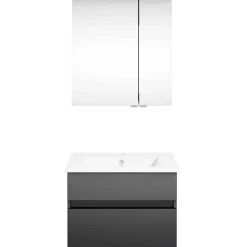 KISS Badezimmerset Mit Spiegelschrank Cosmos Grey 60><noscript><img width=