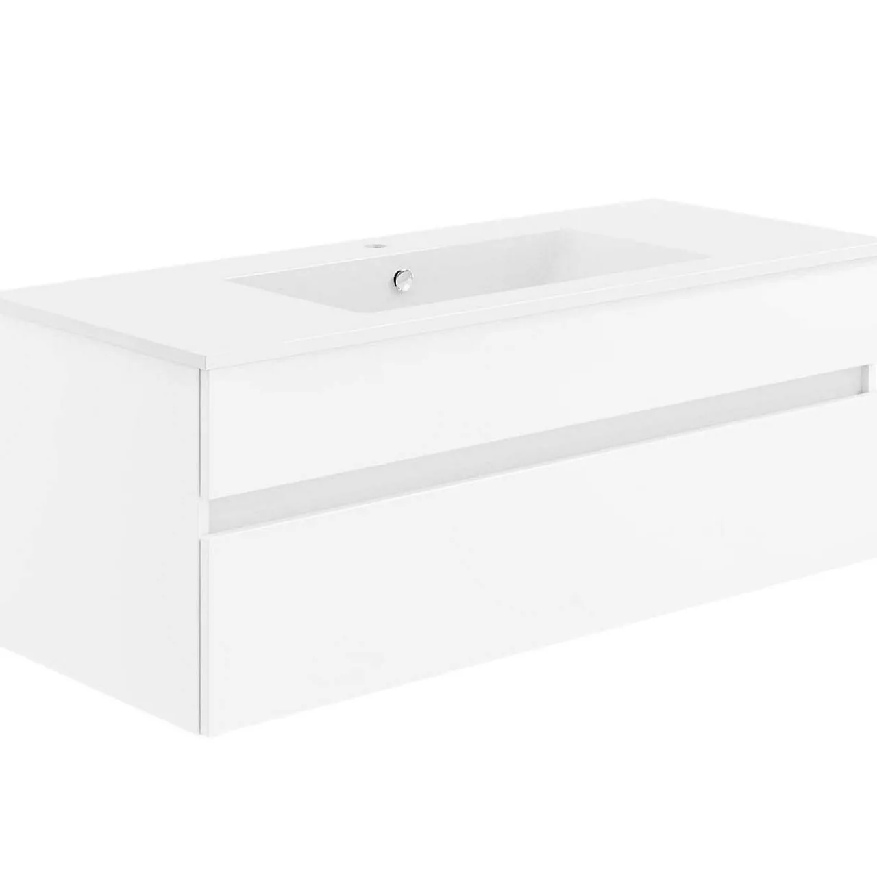 KISS Badezimmerset Mit Spiegelschrank Polarweiss 120> Badezimmermöbel-Sets