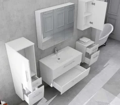 mutoni casual Badezimmer-Set Weiss Hochglanz 90Cm 5-Tlg><noscript><img width=