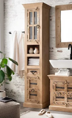 mutoni sweet home Badezimmer-Set Zoprax Mangoholz Natur (5-Tlg)> Badezimmermöbel-Sets