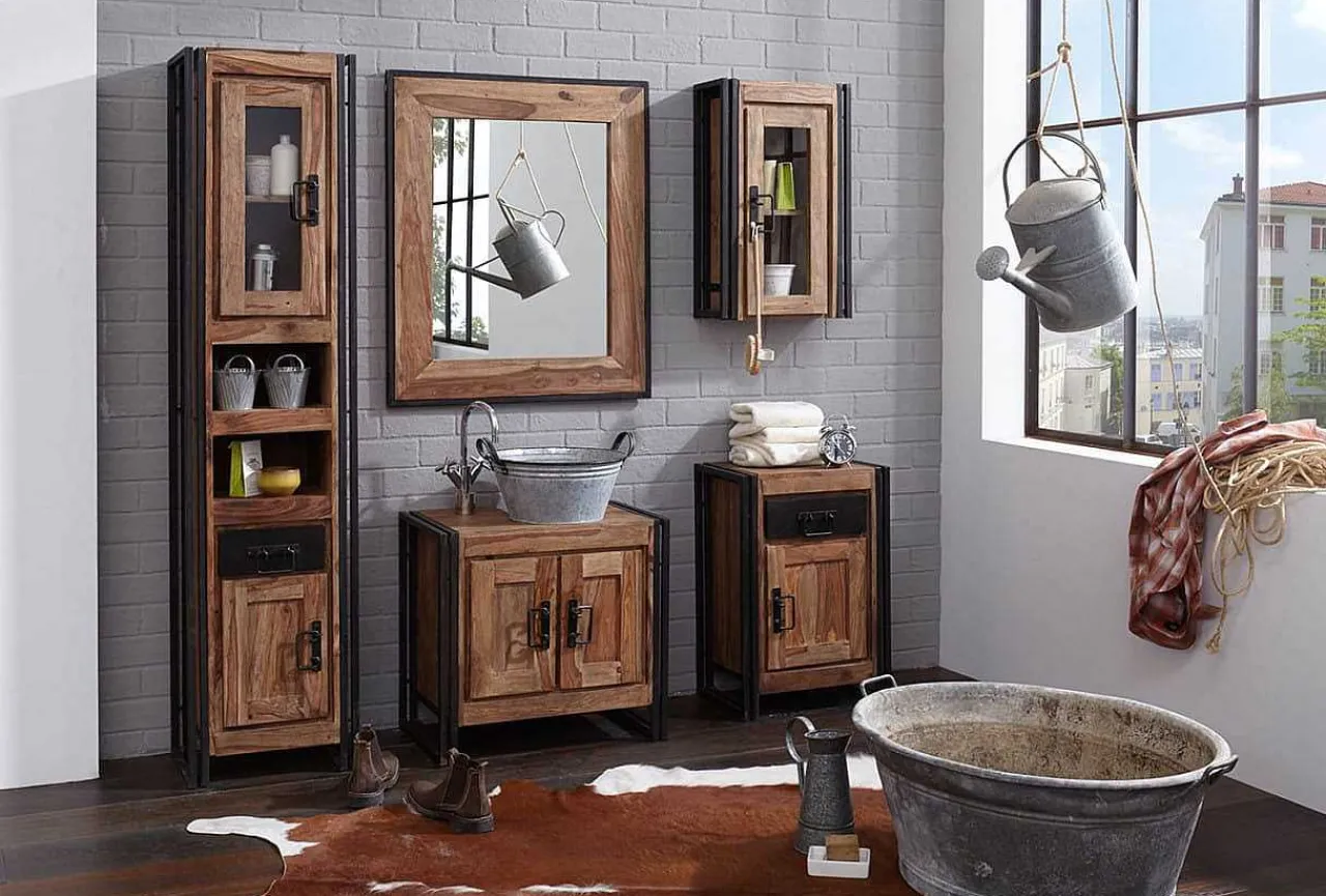 mutoni sweet home Bad-Set Havanna Mit Altmetall Natur> Badezimmermöbel-Sets