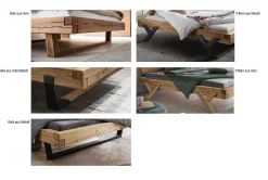 mutoni exquisite Balkenbett Unique Mit Holzkopfteil Y-Bein Metall> Betten