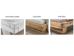 mutoni exquisite Balkenbett Unique Mit Holzkopfteil Y-Bein Metall> Betten