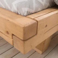mutoni exquisite Balkenbett Unique Ohne Kopfteil Kufe Holz> Betten