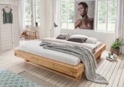 mutoni exquisite Balkenbett Unique Ohne Kopfteil Kufe Holz><noscript><img width=