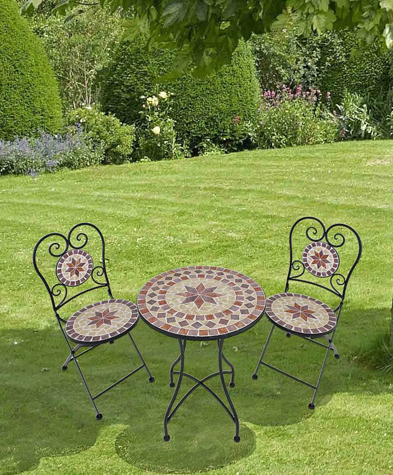 mutoni pleasure Balkon-Set Amarillo Mosaik Braun Ocker (3-Tlg)> Balkon-Sets