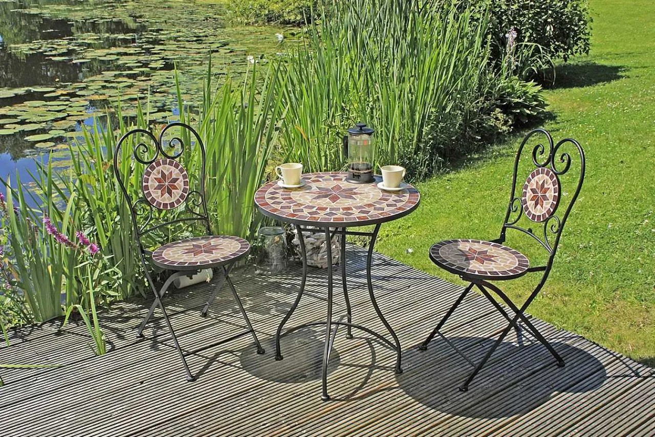 mutoni pleasure Balkon-Set Amarillo Mosaik Braun Ocker (3-Tlg)> Balkon-Sets
