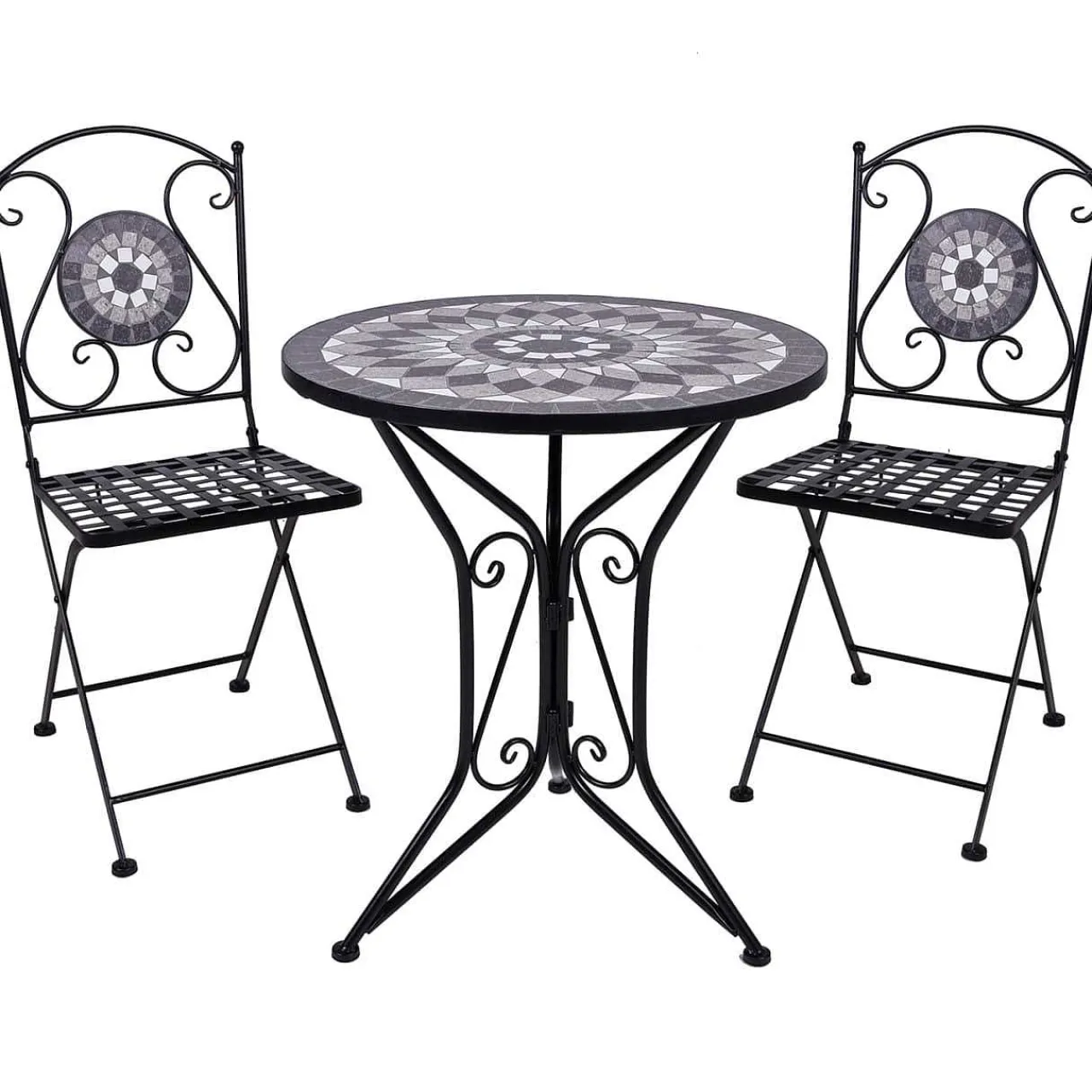 mutoni pleasure Balkon-Set Jalua Mosaik Schwarz (3-Er Set)> Balkon-Sets