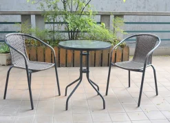 mutoni pleasure Balkon-Set Lida Glas Schwarz (3-Tlg)><noscript><img width=