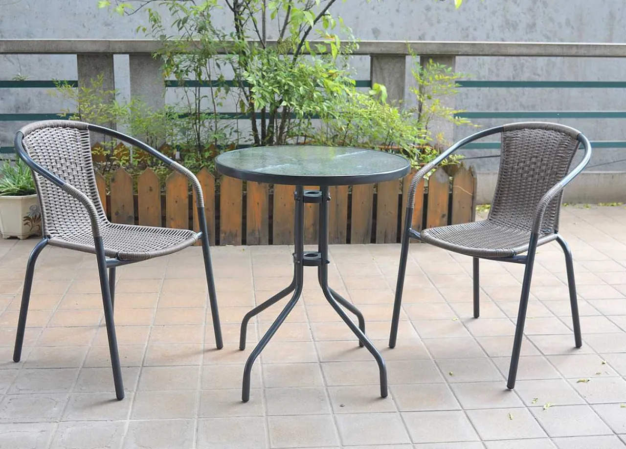 mutoni pleasure Balkon-Set Lida Glas Schwarz (3-Tlg)> Balkon-Sets