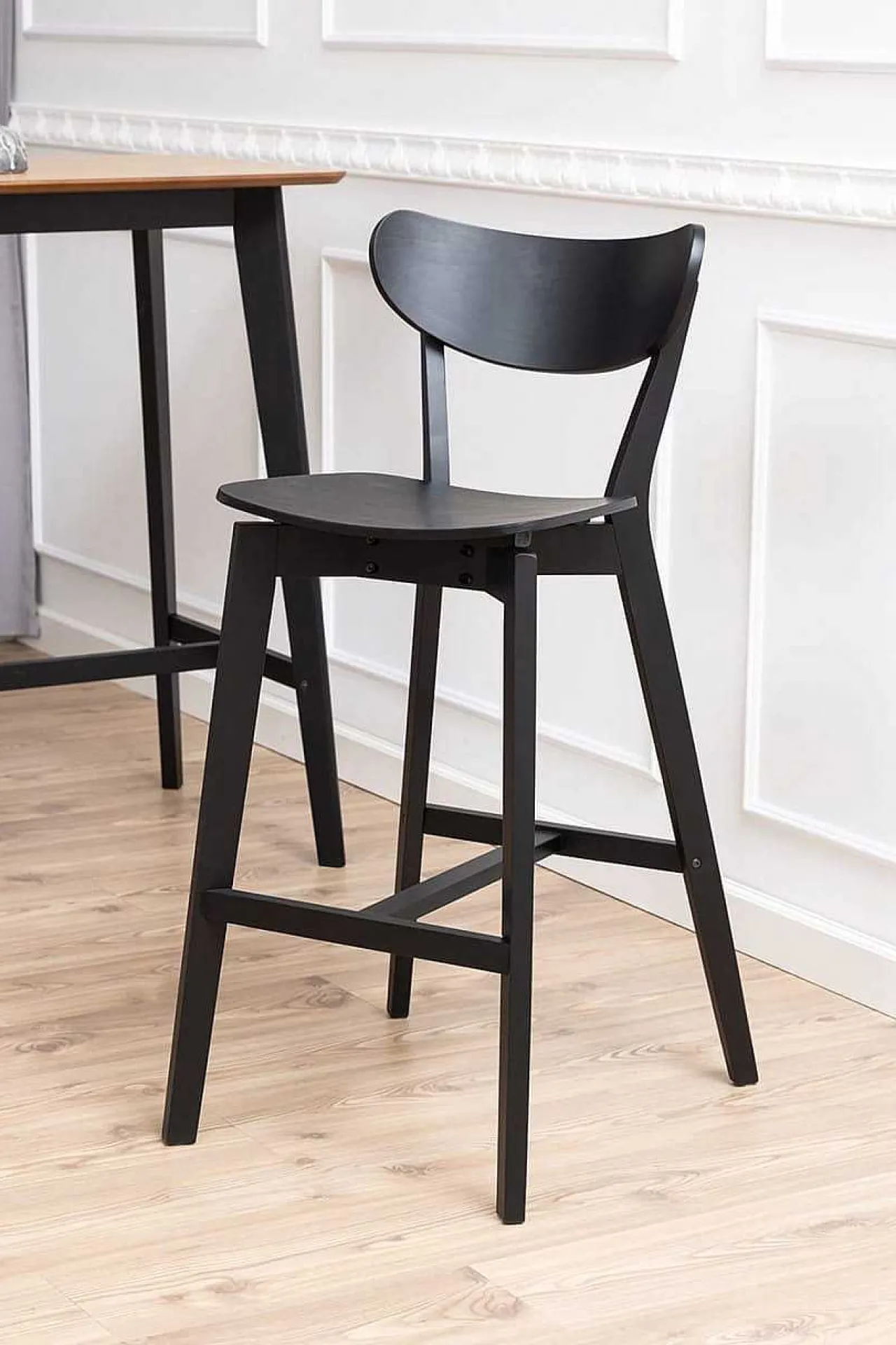 mutoni scandi Barhocker Enrico Rubberwood Schwarz 105 (1 Stuck)> Barhocker & Barstühle