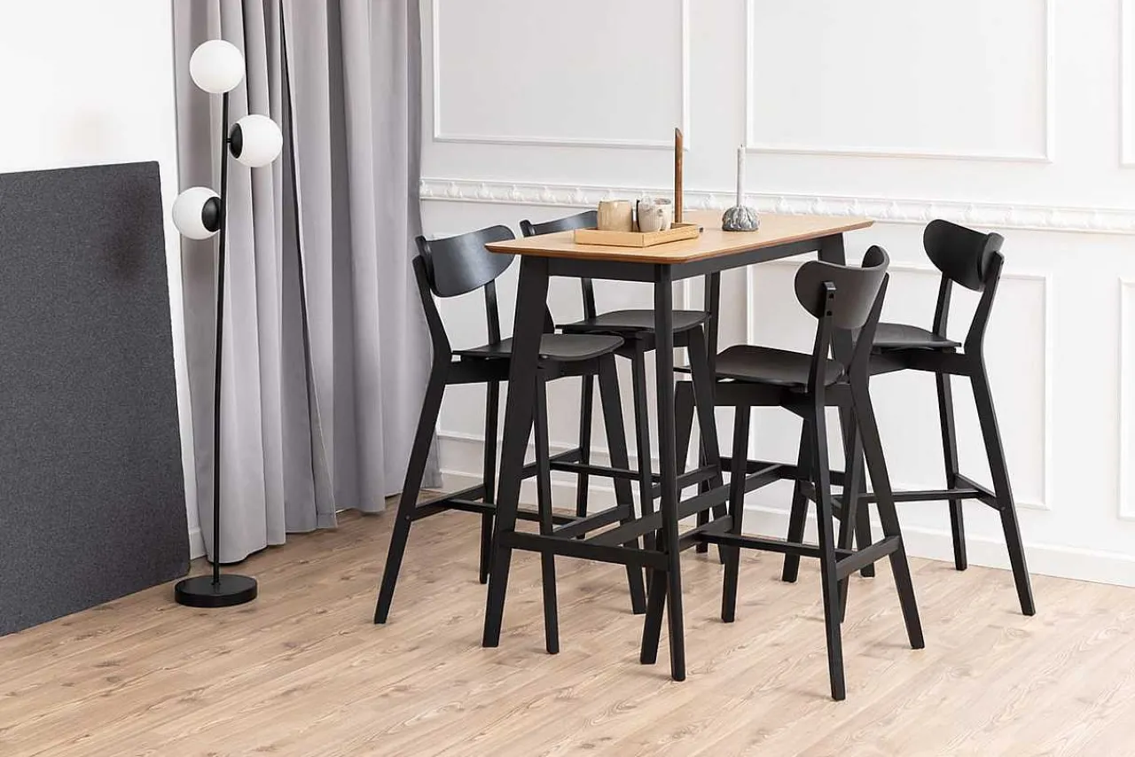 mutoni scandi Barhocker Enrico Rubberwood Schwarz 105 (1 Stuck)> Barhocker & Barstühle