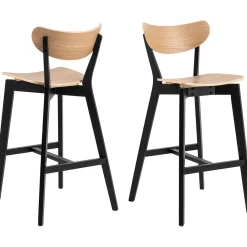 mutoni scandi Barhocker Enrico Rubberwood Natur Schwarz 105 (1 Stuck)><noscript><img width=