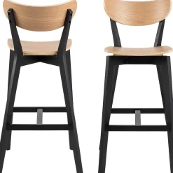 mutoni scandi Barhocker Enrico Rubberwood Natur Schwarz 105 (1 Stuck)><noscript><img width=