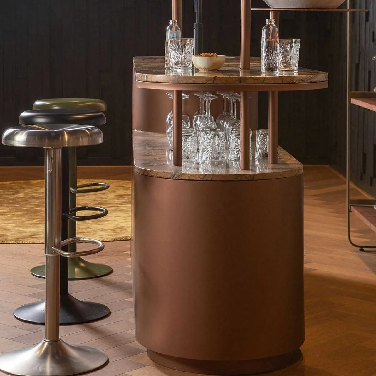 mutoni living Barhocker Isaac Metall Warrmgrun> Barhocker & Barstühle