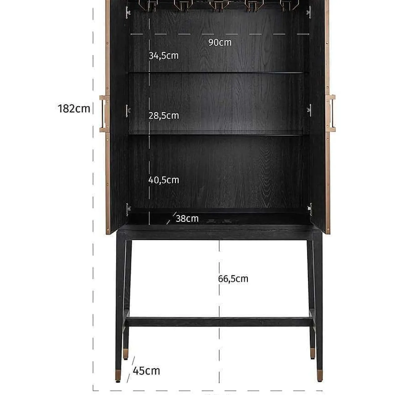Richmond Interiors Barschrank Bloomville Schwarz> Barschränke & Bartheken