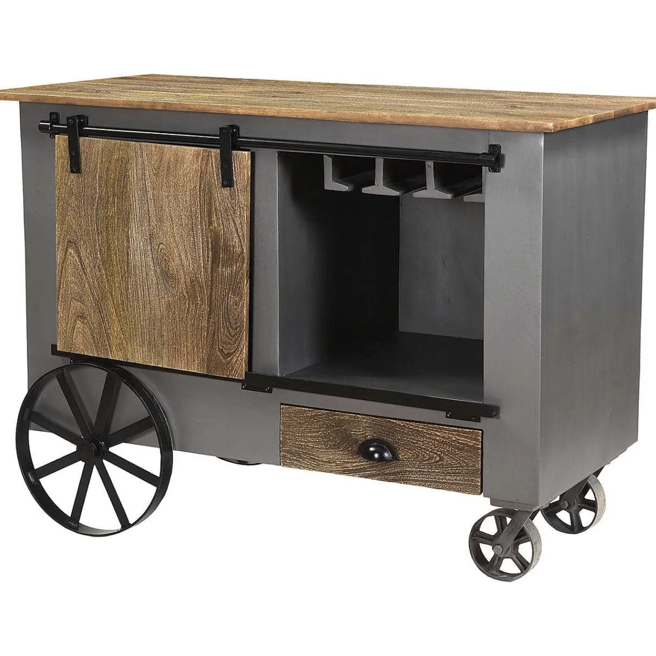 mutoni pleasure Barschrank Mit Rollen Ranchi Mango Braun Grau> Barschränke & Bartheken
