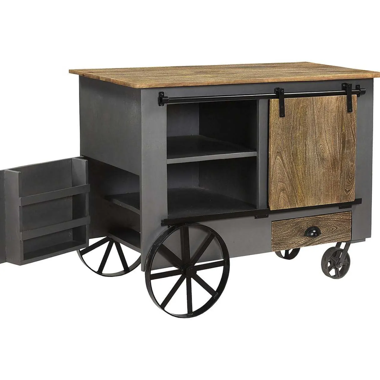 mutoni pleasure Barschrank Mit Rollen Ranchi Mango Braun Grau> Barschränke & Bartheken