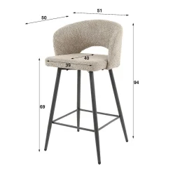 mutoni industrial Barstuhl Boucle Salon Sand> Barhocker & Barstühle