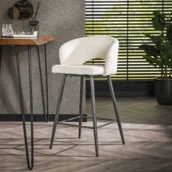 mutoni industrial Barstuhl Boucle Salon Weiss> Barhocker & Barstühle