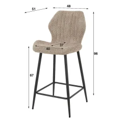 mutoni industrial Barstuhl Boucle Sand> Barhocker & Barstühle